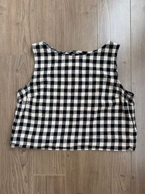 GAP Black and White Gingham Tank Top